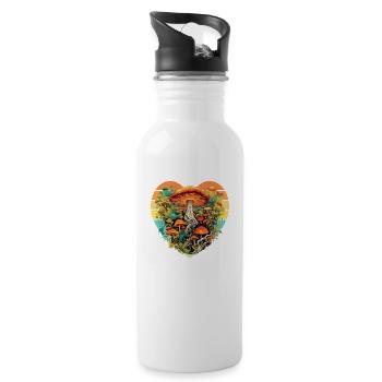 Pilze Pilzsammler Zubehör Mushrooms Züchter fungi - Trinkflasche mit integriertem Trinkhalm - Weiß - Rechts