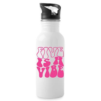 Five Is A Vibe Pink 5 Jahre alte Mädchen 5. Geburtstag - Trinkflasche mit integriertem Trinkhalm - Weiß - Rechts