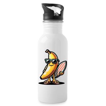 Surfer Banane - Trinkflasche mit integriertem Trinkhalm - Weiß - Rechts