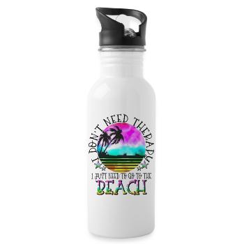 summer lake nature flora art pool sea beach love - Water bottle with straw - white - Right