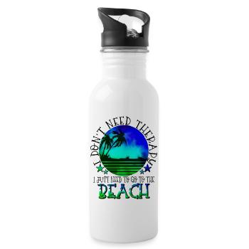 summer lake nature flora art pool sea beach love - Water bottle with straw - white - Right