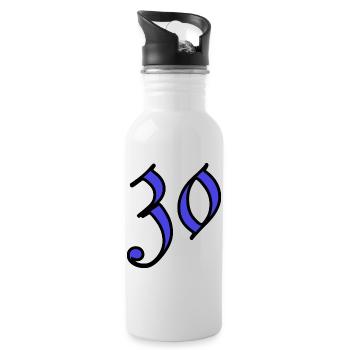 30. 30 YEARS. 30th ANNIVERSARY. 30 YEARS ANNIVERSARY. - Water bottle with straw - white - Right