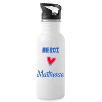 MISTRESS. THANK YOU. THANK YOU MISTRESS - Water bottle with straw - white - Right