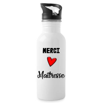 MISTRESS. THANK YOU. THANK YOU MISTRESS - Water bottle with straw - white - Right
