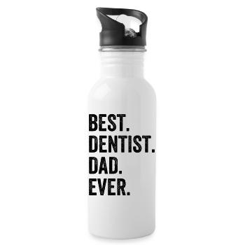 Best Dentist Dad Ever - Water bottle with straw - white - Right