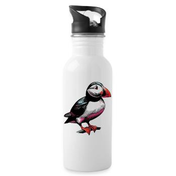 Puffin - Water bottle with straw - white - Right