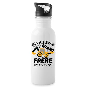 Je vais être grand frère annonce naissance cadeau - Gourde avec paille intégrée - blanc - Droite