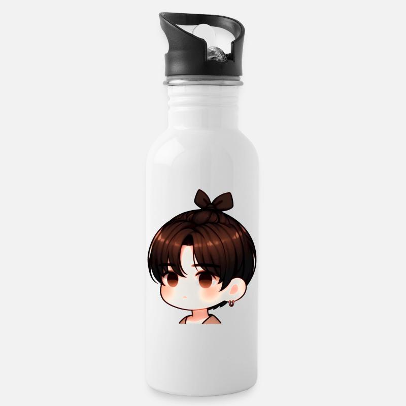 Coole Jungs - Trinkflasche mit integriertem Trinkhalm - Weiß