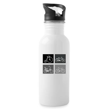 Vintage Gift Idea Bicycle - Water bottle with straw - white - Right