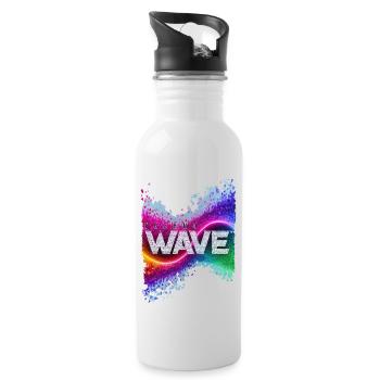 techno wave - Trinkflasche mit integriertem Trinkhalm - Weiß - Rechts