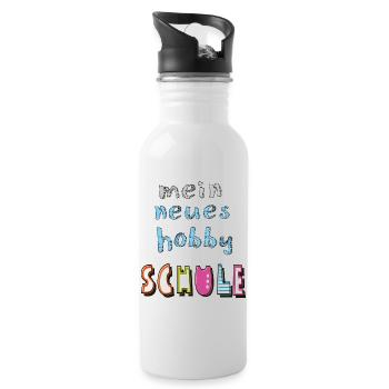 Écolier Enfant - Gourde avec paille intégrée - blanc - Droite