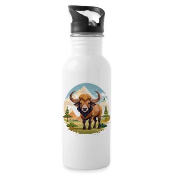 Buffle - Gourde avec paille intégrée - blanc - Droite