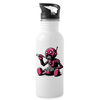 Robot extraterrestre martien extraterrestre - Gourde avec paille intégrée - blanc - Droite