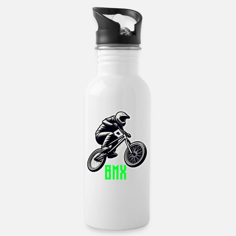 Vélo BMX - Gourde avec paille intégrée - blanc