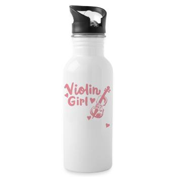 Violine Geigerin Geigenspielerin - Trinkflasche mit integriertem Trinkhalm - Weiß - Rechts