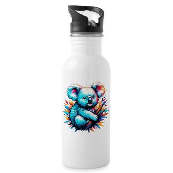 Koala - Trinkflasche mit integriertem Trinkhalm - Weiß - Rechts