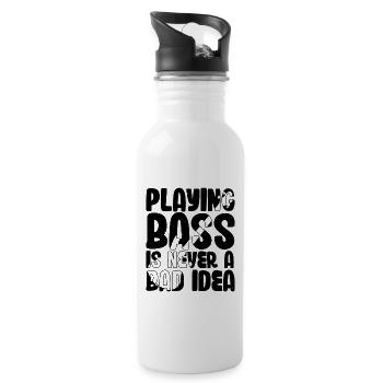 Playing Bass is Never a Bad Idea - Water bottle with straw - white - Right