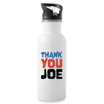 Thank You Joe - Patriotic Democrats Voters - Water bottle with straw - white - Right
