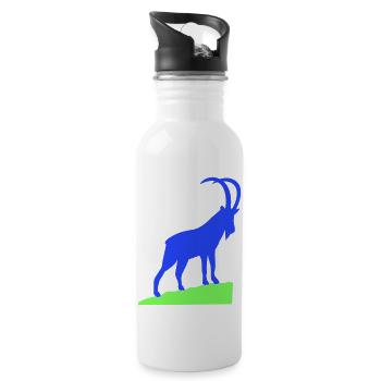 steinbock - Trinkflasche mit integriertem Trinkhalm - Weiß - Rechts