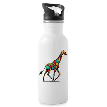 Girafe - Gourde avec paille intégrée - blanc - Droite