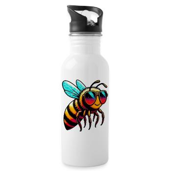 Bee - Water bottle with straw - white - Right