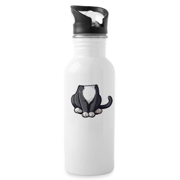 Cute Cat Halloween Costume for Kids - Water bottle with straw - white - Right
