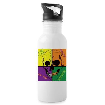 Schädel der Apocalypse - Trinkflasche mit integriertem Trinkhalm - Weiß - Rechts