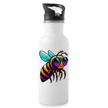 Bee - Water bottle with straw - white - Right