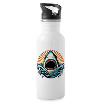 Hai - Trinkflasche mit integriertem Trinkhalm - Weiß - Rechts