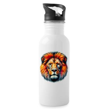 Lion - Water bottle with straw - white - Right