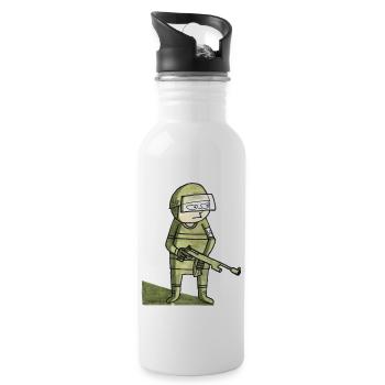 petit soldat - Gourde avec paille intégrée - blanc - Droite