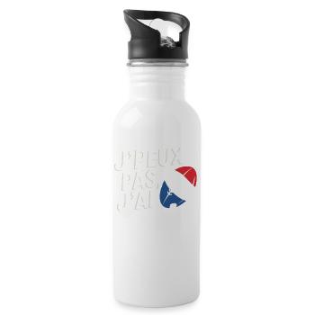 J'peux pas, j'ai rugby - Gourde avec paille intégrée - blanc - Droite