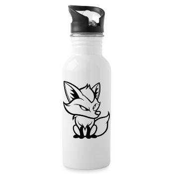 fuchs comic - Trinkflasche mit integriertem Trinkhalm - Weiß - Rechts