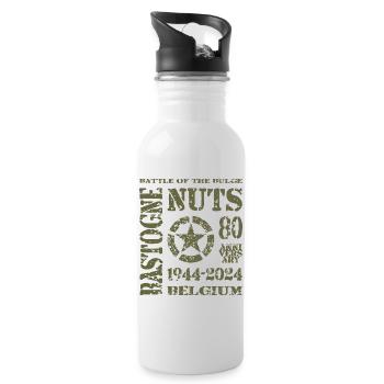 AVM Bastogne NUTS 80e anniversaire 1944 2024 Vert - Gourde avec paille intégrée - blanc - Droite