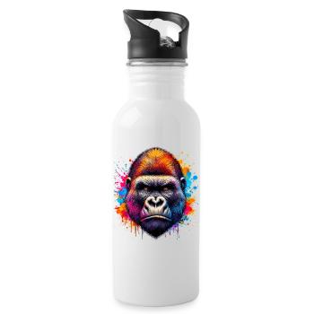 Gorilla - Water bottle with straw - white - Right