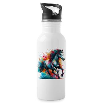 Horse - Water bottle with straw - white - Right
