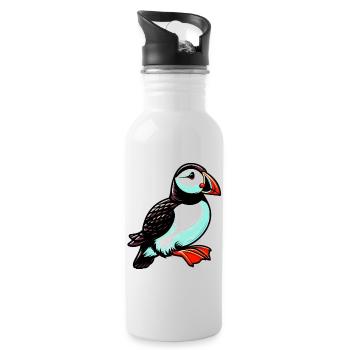 Puffin - Water bottle with straw - white - Right