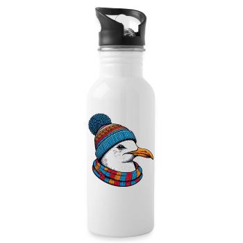 Mouette - Gourde avec paille intégrée - blanc - Droite