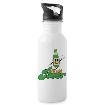 Beer - Water bottle with straw - white - Right