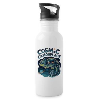 Cosmic Camouflage - Water bottle with straw - white - Right