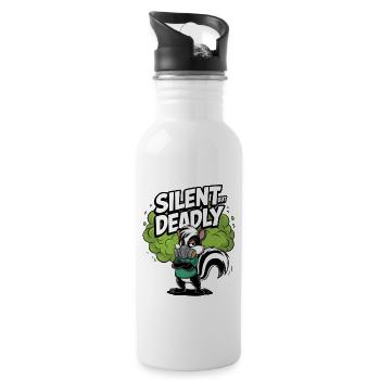 Silent But Deadly - Water bottle with straw - white - Right