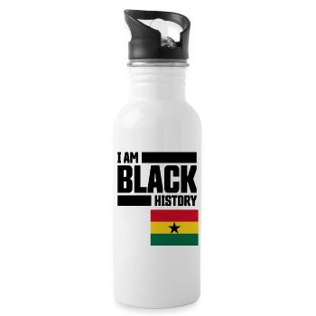 Black history Month Ghana - Water bottle with straw - white - Right