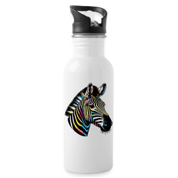 Zebra - Trinkflasche mit integriertem Trinkhalm - Weiß - Rechts