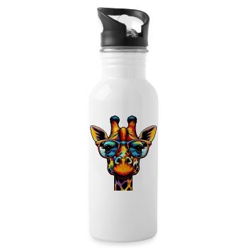 Girafe - Gourde avec paille intégrée - blanc - Droite