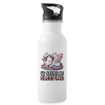 I'd Rather Be Sleeping - Water bottle with straw - white - Right