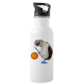 Blue-footed boobies basketball - Water bottle with straw - white - Right