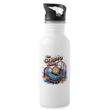 Die Krypto-Fahrt - Trinkflasche mit integriertem Trinkhalm - Weiß - Rechts