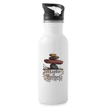 Master Of Stones - Water bottle with straw - white - Right