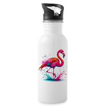 Flamant - Gourde avec paille intégrée - blanc - Droite