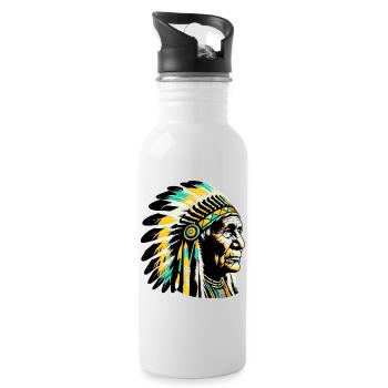 American Indian American - Water bottle with straw - white - Right